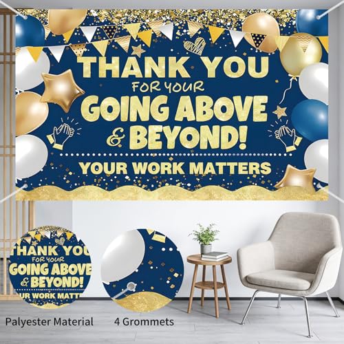 Large Employee Appreciation Banner - Thank You Backdrop for Staff Office
