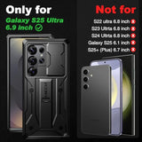 Samsung Galaxy S25 Ultra Case, Shockproof with Slide Camera Cover, Stand & Clip