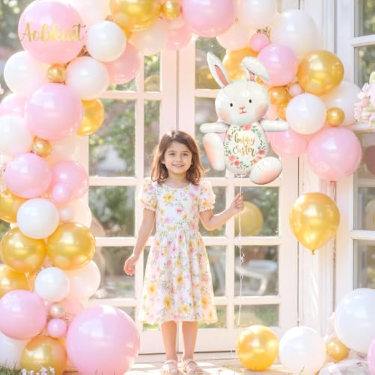 30" Extra Large Bunny Balloons For Easter Party Decorations,5Pcs Happy Easter Foil Balloons With Stickers For Rabbit Jungle Farm Theme Birthday Baby Shower Party Decorations