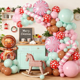 Christmas Balloon Garland Kit with Gingerbread Man and Pastel Balloons