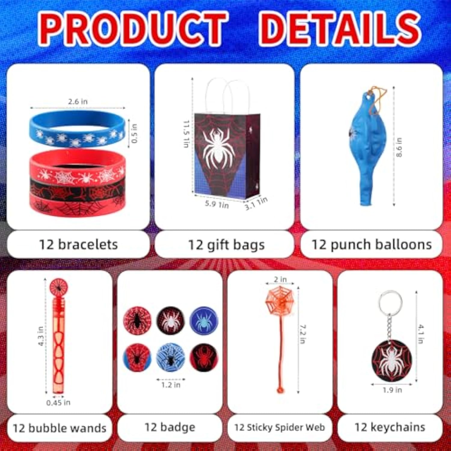 84Pcs Spider Party Favors Hero Theme Birthday Party Decorations Supplies For Kids,Gift Bag,Button Pins,Keychains Goodie Bag Stuffers,Classroom Rewards Gifts,Pinata Stuffers For Boys Movie Fans