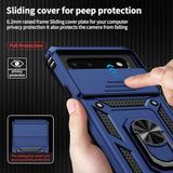 For Google Pixel 6 Case With Camera Lens Cover Hd Screen Protector, 10 Ft Military Grade Drop Protection, Magnetic Ring Holder Kickstand Protective Phone Case, Navy Blue