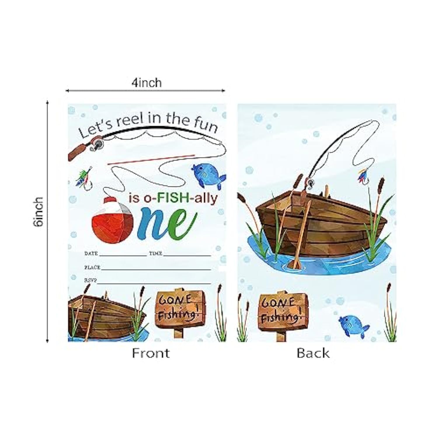 Fishing 1St O-Fish-Ally One Birthday Decorations, Fishing Party Celebration, Fishing Invitations For Birthday. (086)