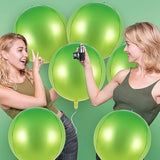 6pc 22-Inch Metallic Gradient Green Sphere Balloons Large Foil Party Decor