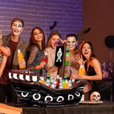 Halloween Inflatable Pirate Ship Drink Cooler Inflatable Serving Bar Food Container For Summer Halloween Pirate Birthday Party Favor Supplies Decorations(Black,Classic)