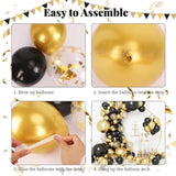 130pcs Black & Gold Balloon Arch Kit for Graduation, Wedding, Birthday  More