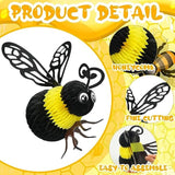 6 Pcs Bee Party Decorations 8'' Tissue Bee Honeycomb Hanging Decor For Baby Shower Gender Reveal Birthday Table Centerpieces Honey Hive Decoration, 8'' X 10''