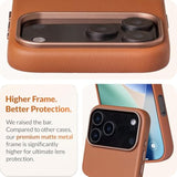 Classic | Gold-Rated Leather - European Genuine Vele Leather Case For Iphone 17 Pro - [Built-In Camera Control And Compatible With Magsafe] - Brown