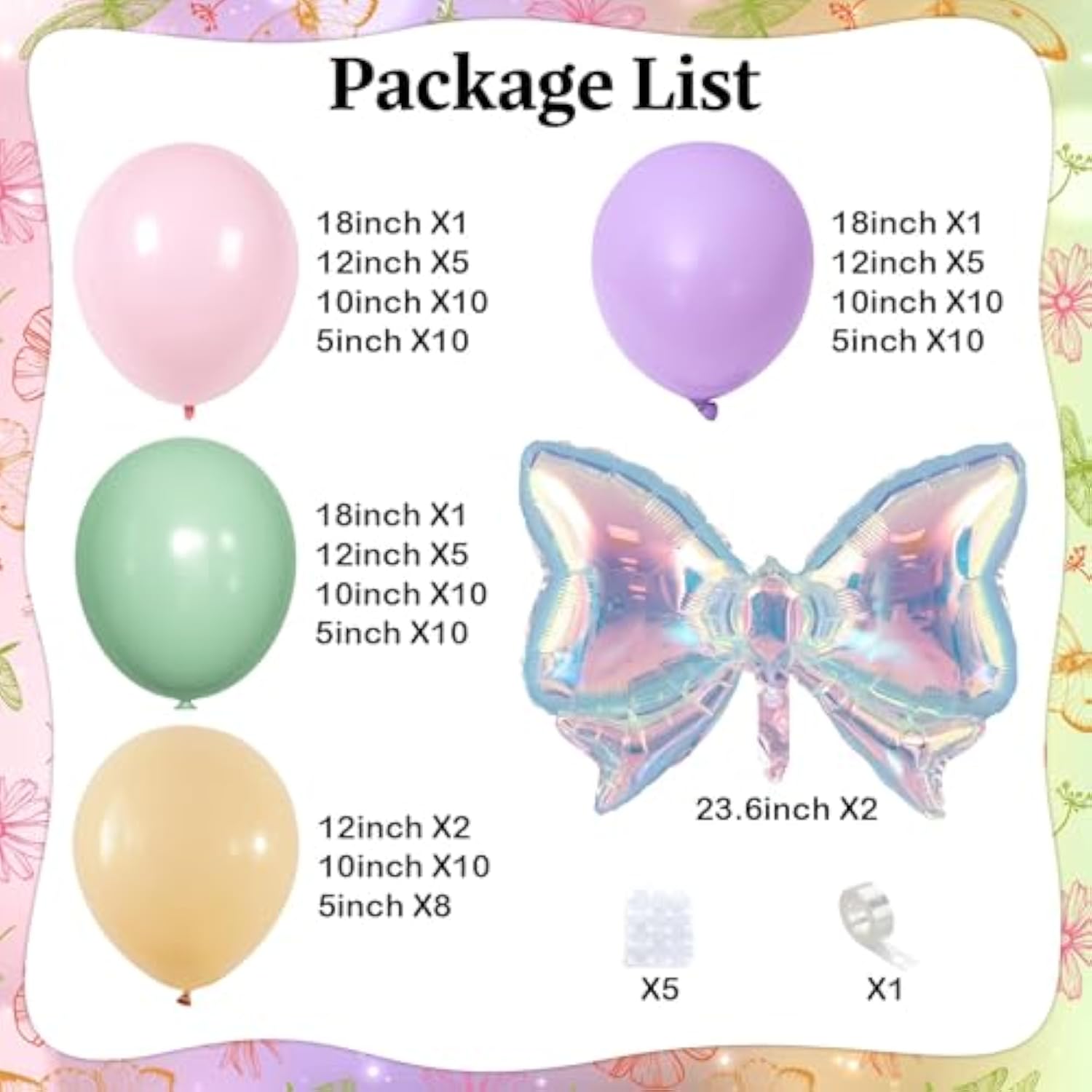 Dusty Green Purple Pink Balloon Arch Kit, Fairy Wildflower Balloons Pastel Pink Lavender Green Balloons For Girls First Fairtale Birthday Bridal Baby Shower Wedding Spring Garden Tea Party Decorations