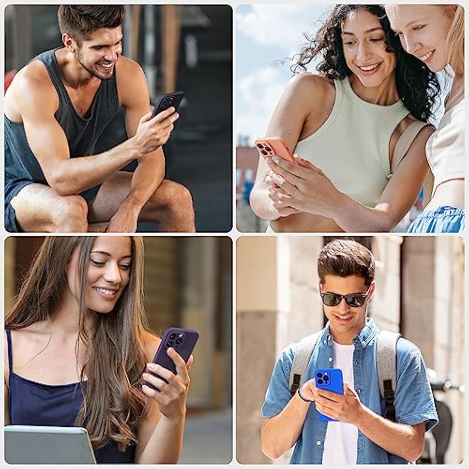 Designed For 14 Pro Max Phone Case With Screen Protector,[Upgraded Enhanced Camera Protection],Shockproof Liquid Silicone Case With Microfiber Lining,6.7 Inch(Dark Purple)