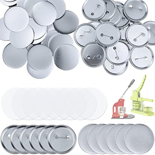 150Pcs 58Mm/2.28Inch Blank Button Supplies Badge Parts Metal Button Ba