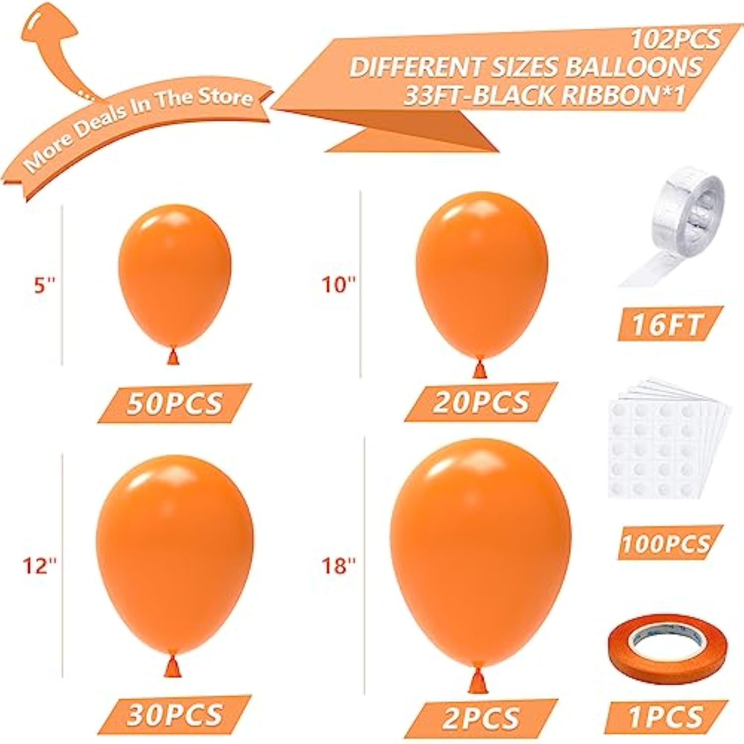 Burnt Orange Balloon Arch Kit: 102pc Latex Garland for Fall Wedding