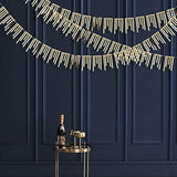 40ft Double-Sided Champagne Gold Tassel Garland, Metallic Banner for Parties & Celebrations