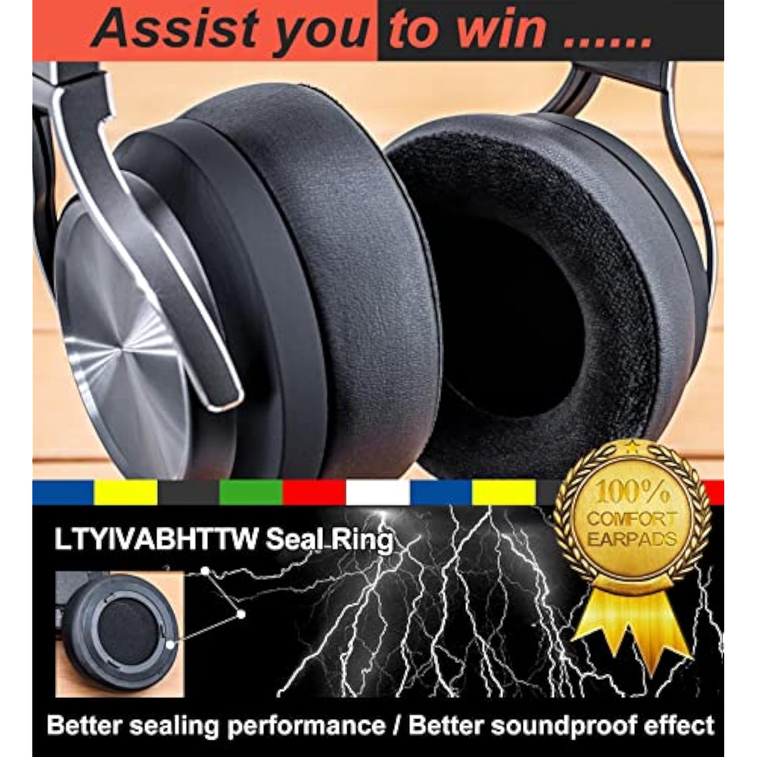 Virtuoso Xt Earpads - Compatible With Virtuoso Rgb Wireless Se Gaming Headset, With Microphone Foam I Thicker Memory Foam Replacement Ear Cushion (Hybrid Velour)