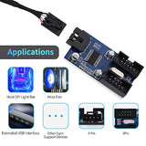 9 Pin 2 In 1 Internal Usb Splitter Cable, Usb Header Male 1 To 2 Female Extens