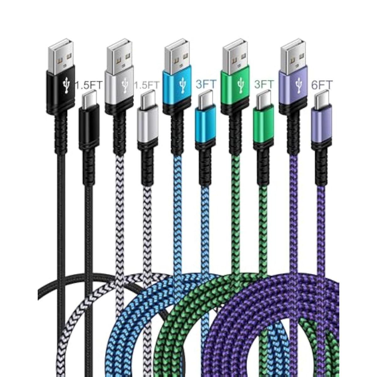 Iphone 17 16E Usb To Usb-C Charger Cable For Iphone Air 16 15 Pro/15 Pro Max/Plus, Fast Charging Android Samsung Galaxy A17 A16 S25 S24 Ultra Usbc Type-C Cables Pixel 9A 10 Pro 6, Auto Car Multi-Cord