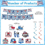 Hockey Birthday Party Decorations - 11Pcs Hockey Birthday Decorations Banner Hanging Swirls Game Day Game Time Sport Themed Party Decor Supplies For Kids Fans Boys
