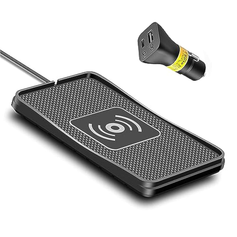Wireless Charger Car Charging Pad 15W Fast Wireless Phone Charger Cell Phone Flat Charging Mat Compatible With Iphone 11/12/12/14/15 Galaxy S21/S22/S23/24 Note10(C3Y)