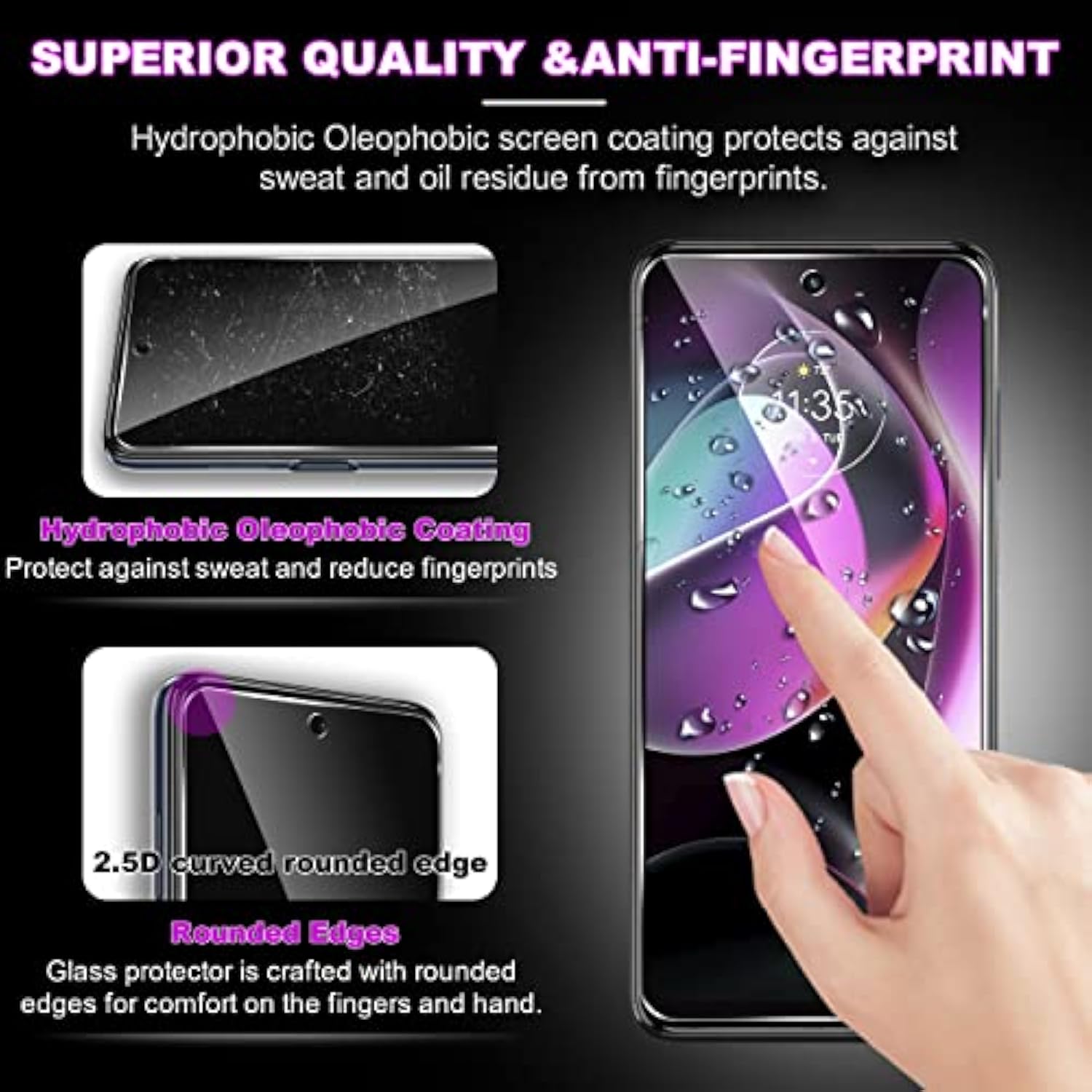 4 Pack Screen Protector For Motorola Moto G 5G 2022-2 Pack Tempered Glass Screen Protector And 2 Pack Camera Lens Protector - Shatter Proof- Hd Clarity