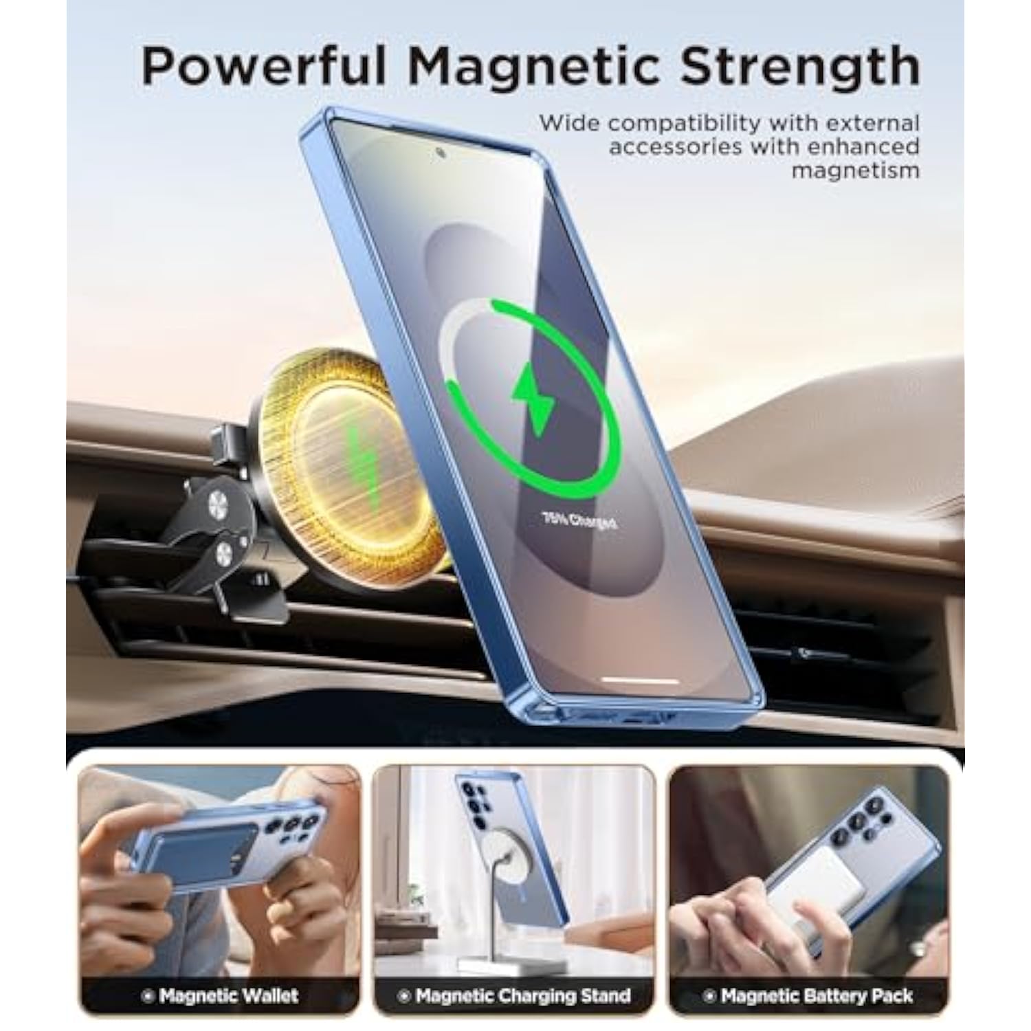Magnetic Case for Samsung Galaxy S25 Ultra, MagSafe, Camera Protection, Shockproof