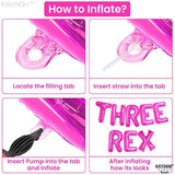 , Pink Foil Three Rex Balloons - 16 Inch | Three Rex Birthday Decorations Girl | Pink Dinosaur Birthday Decorations | Dino Balloon | Dinosaur Balloons For Birthday Party