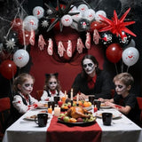 Halloween Balloon Arch Kit – Red Black White with Bloody Hand & Horror Decor