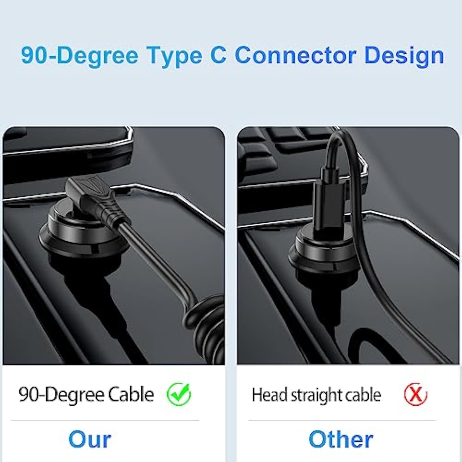 Coiled Usb C To Usb C Cable 4Ft - 90 Degree Type C To Type C Cable For Car 60W Fast Charging Retractable Charger Cable Compatible With Iphone 16/15 Plus/Pro Max
