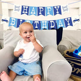 17Pcs Blue Truck Happy Birthday Banner - Little Blue Truck Birthday Decorations - Beep Banner For Kids Boys And Girls 1St 2Nd 3Rd Bday Party - Farm & Car Themed Party Supplies & Favors