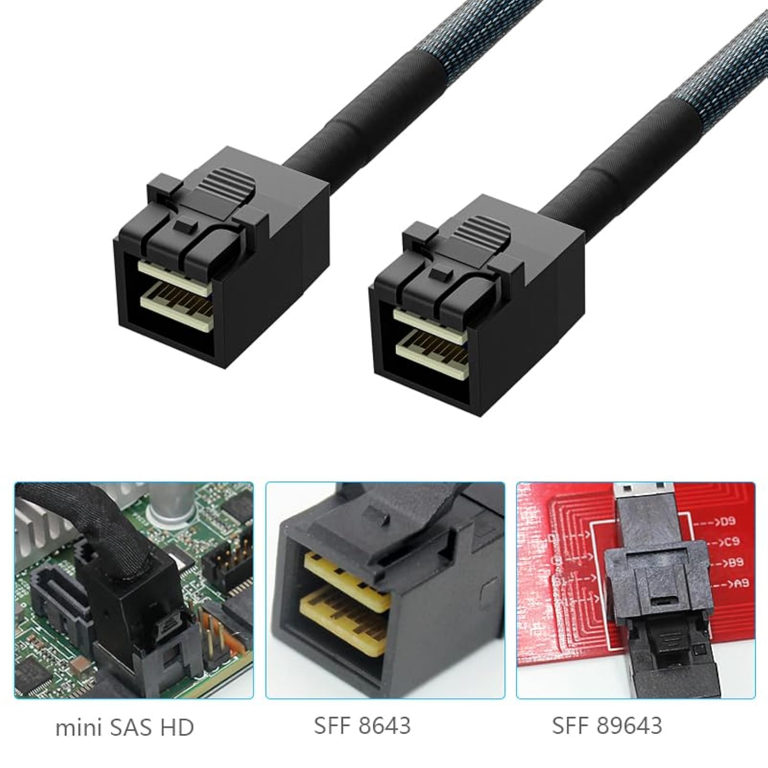 Internal Mini Sas To Sata Cable, Sff-8643 To Sata Forward Breakout Compatible