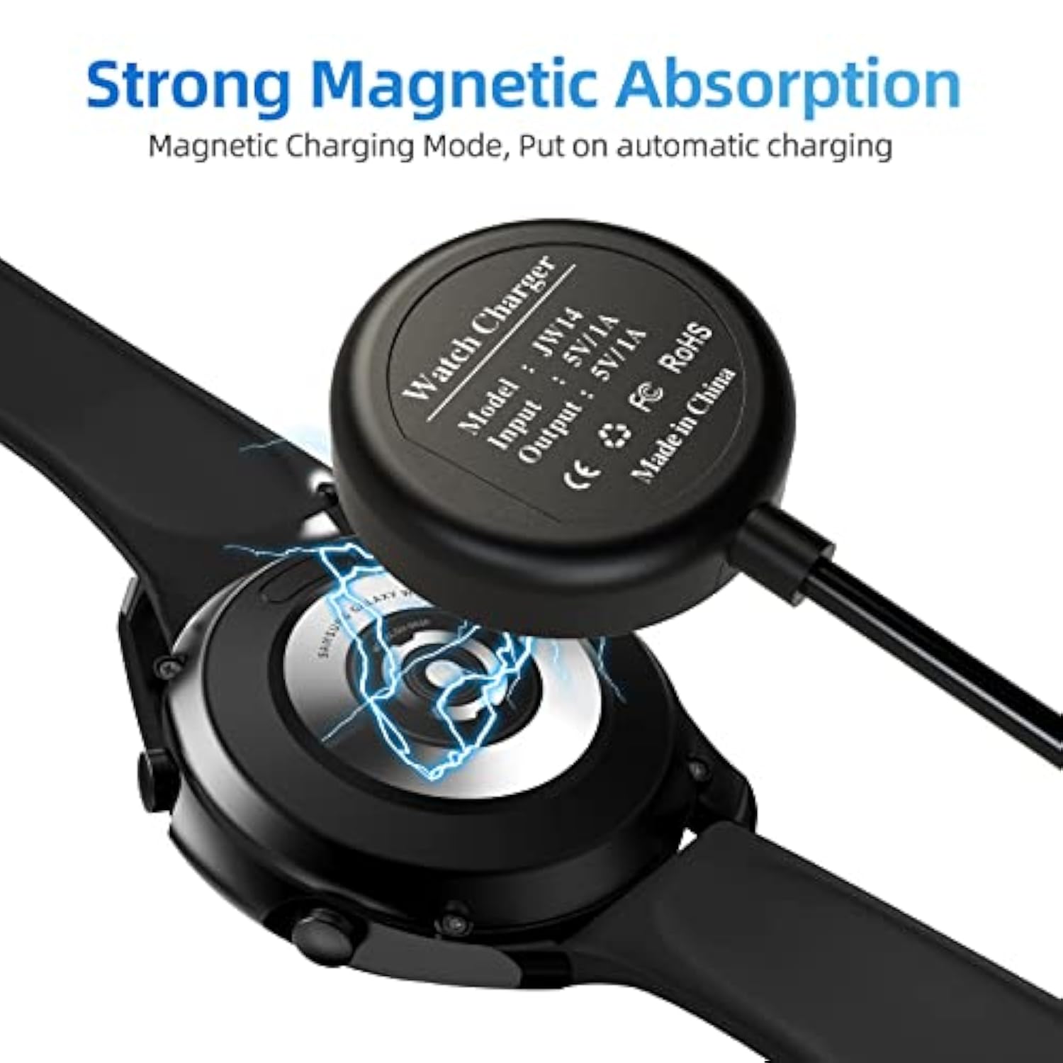 2 Pack Usb Type C Galaxy Watch Charger Cable Compatible With Samsung Galaxy Watch 7/6 Classic/6/5 Pro/5/4/4 Classic/3/Active 2/Active, Portable Wireless Charging Dock 3.3Ft…