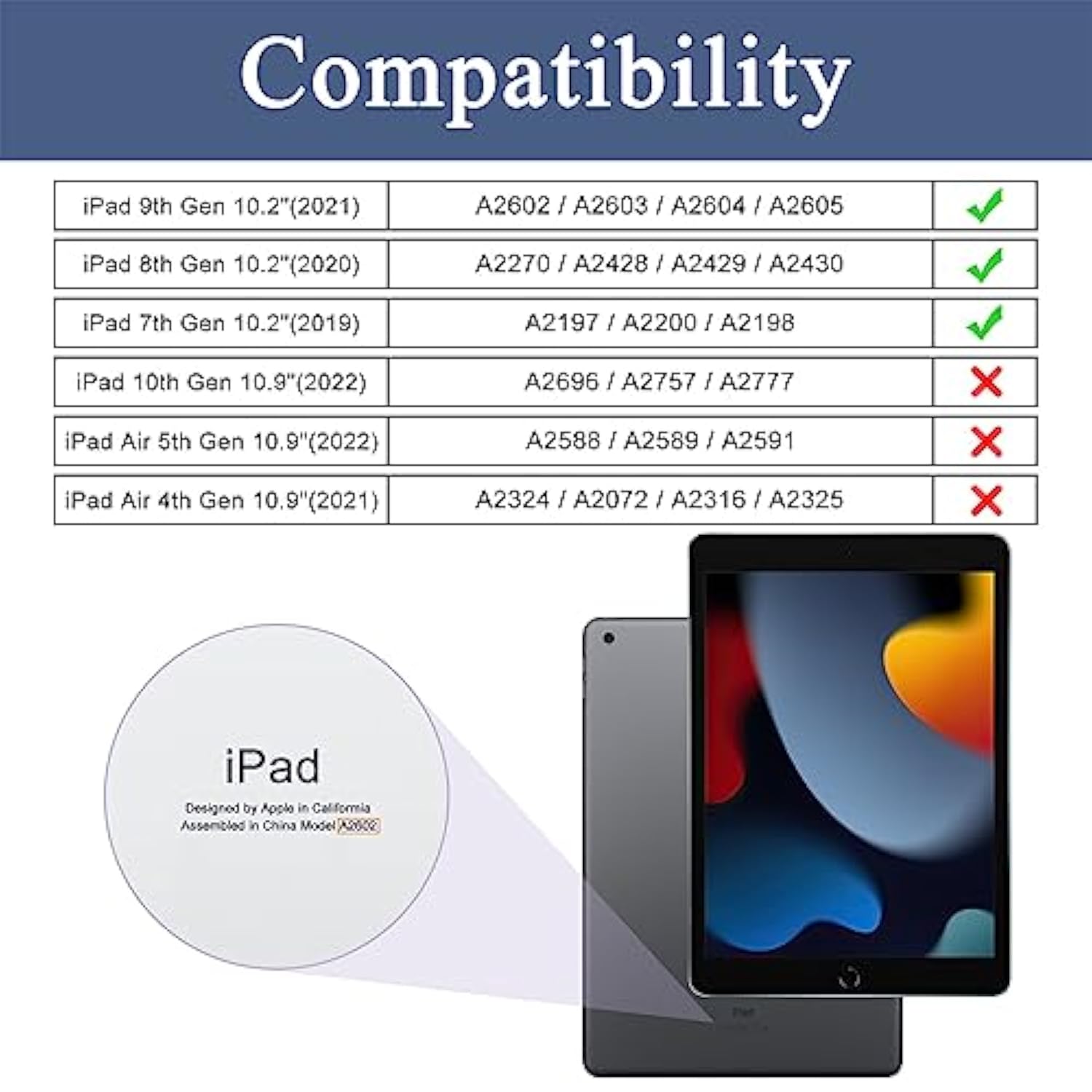 Case For Ipad 9Th/8Th/7Th Generation 10.2-Inch (2021/2020/2019 Release), With Built-In Screen Protector And Kickstand, Rugged Full Body Protective Cover For Ipad 10.2 Inch - Black