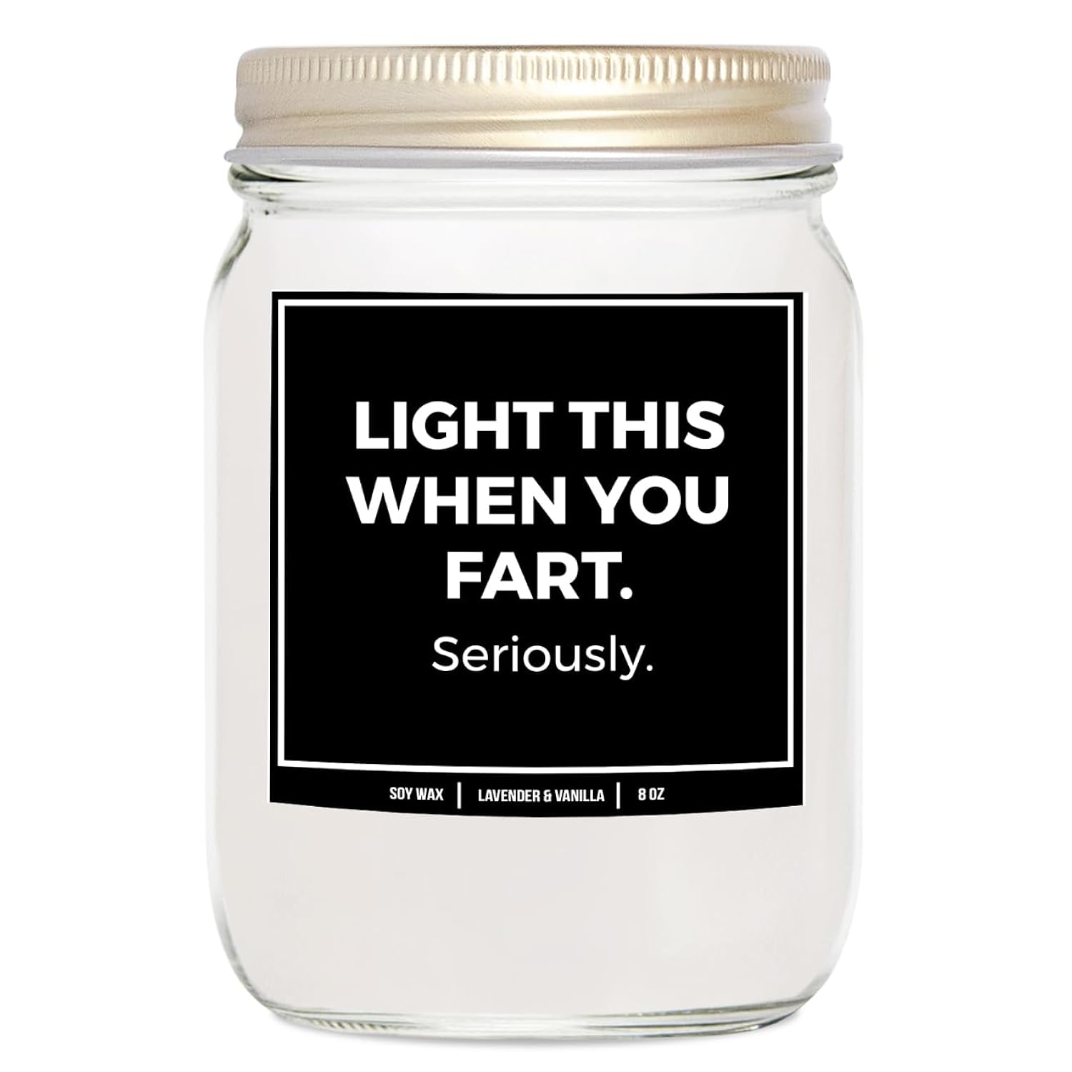 You Nique Designs Light This Candle When You Fart Candle 8Oz, Fart Funny Gifts For White Elephant - Humorous Surprise Exchange Gift Ideas (Lavender & Vanilla)