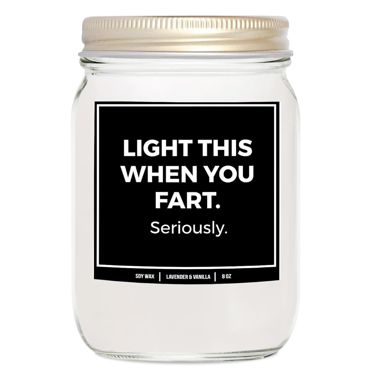 You Nique Designs Light This Candle When You Fart Candle 8Oz, Fart Funny Gifts For White Elephant - Humorous Surprise Exchange Gift Ideas (Lavender & Vanilla)