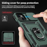 For Iphone 13 Mini Case With Camera Lens Cover, Hd Screen Protector, 10 Ft Military Grade Drop Protection, Magnetic Ring Holder Kickstand Protective Phone Case For Iphone 13 Mini (Pine Green)
