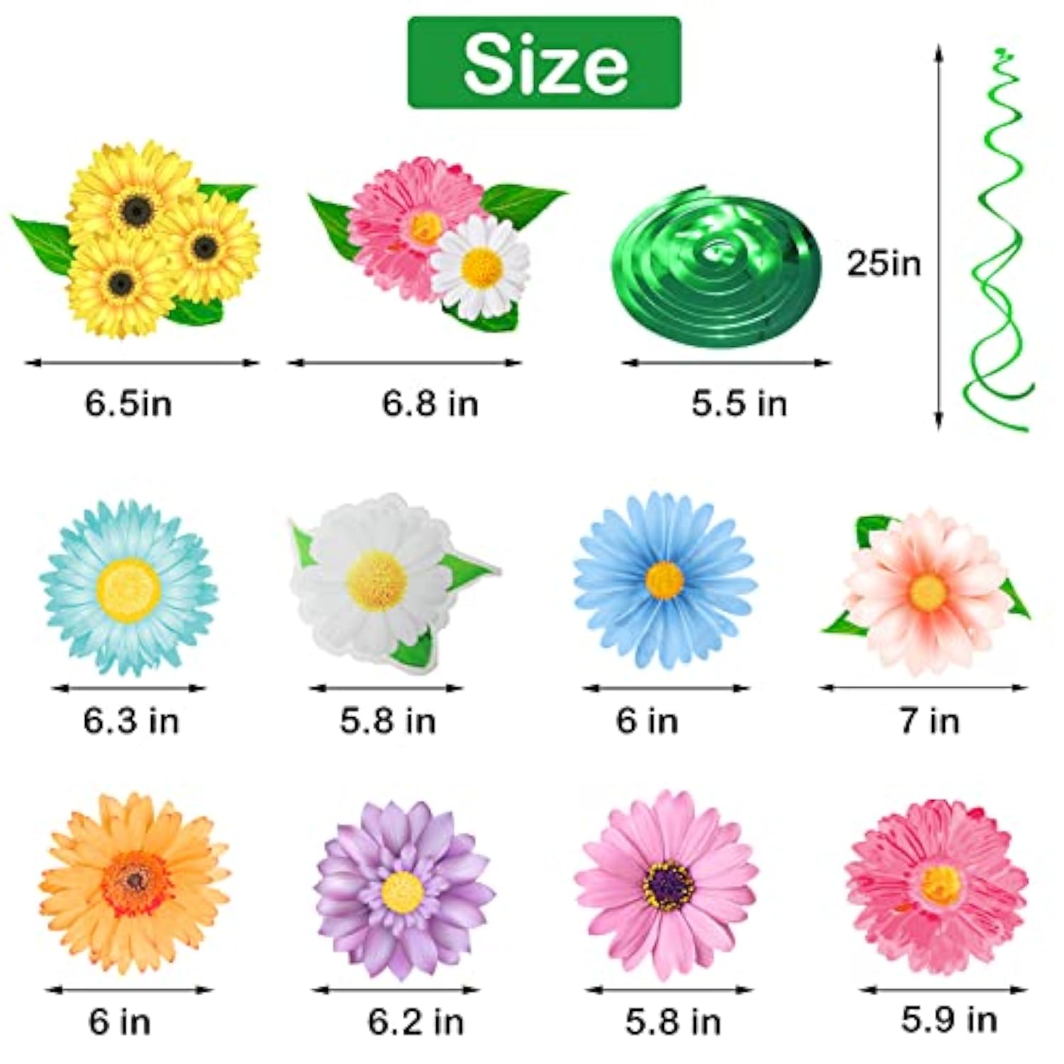 Spring Flower Birthday Party Decorations,30 Set Summer Party Hanging Swirl Ceiling Decorations For Classroom Office Mother Day Decor