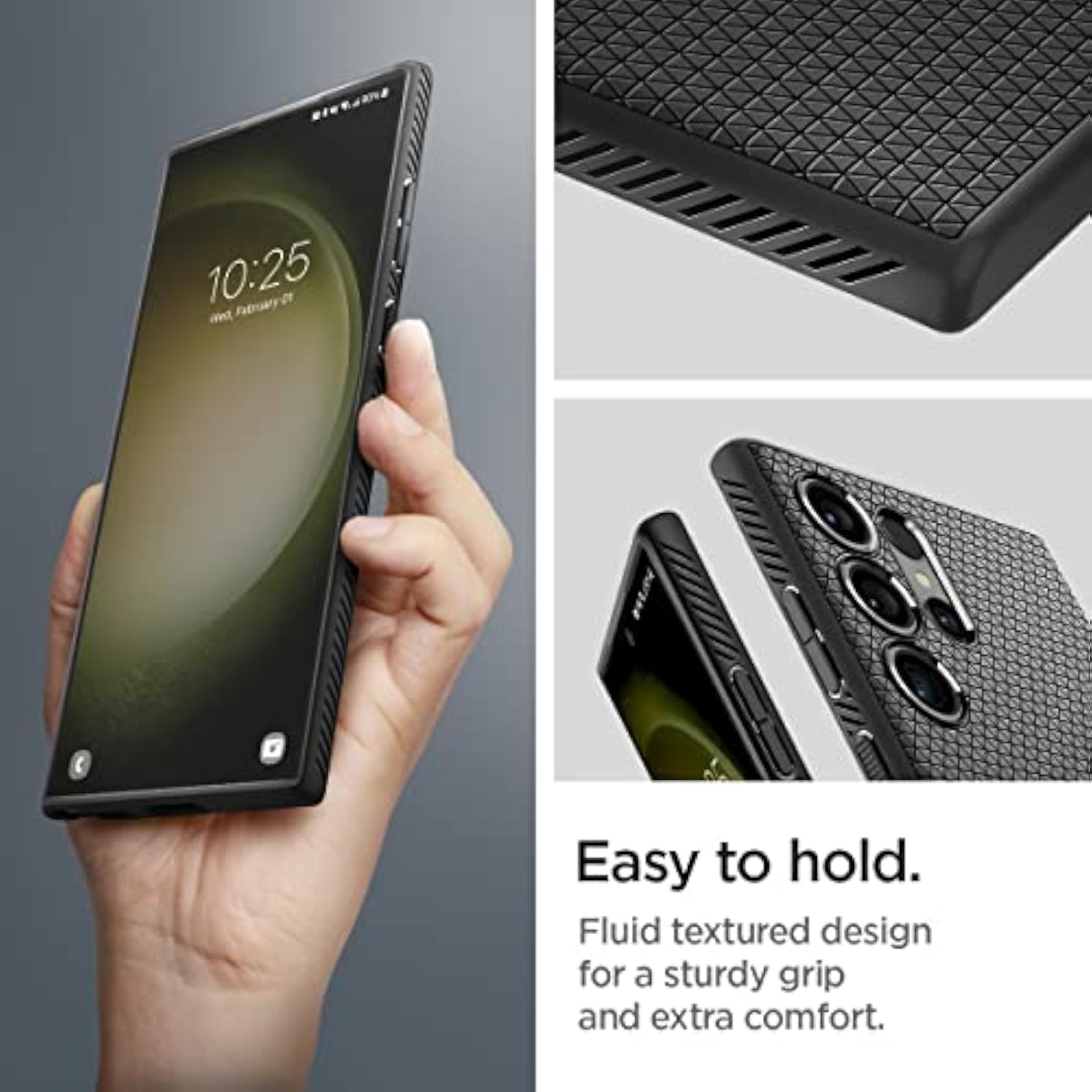 Spigen Liquid Air Designed for Galaxy S23 Ultra Case (2023) [Military-Grade Protection] - Matte Black