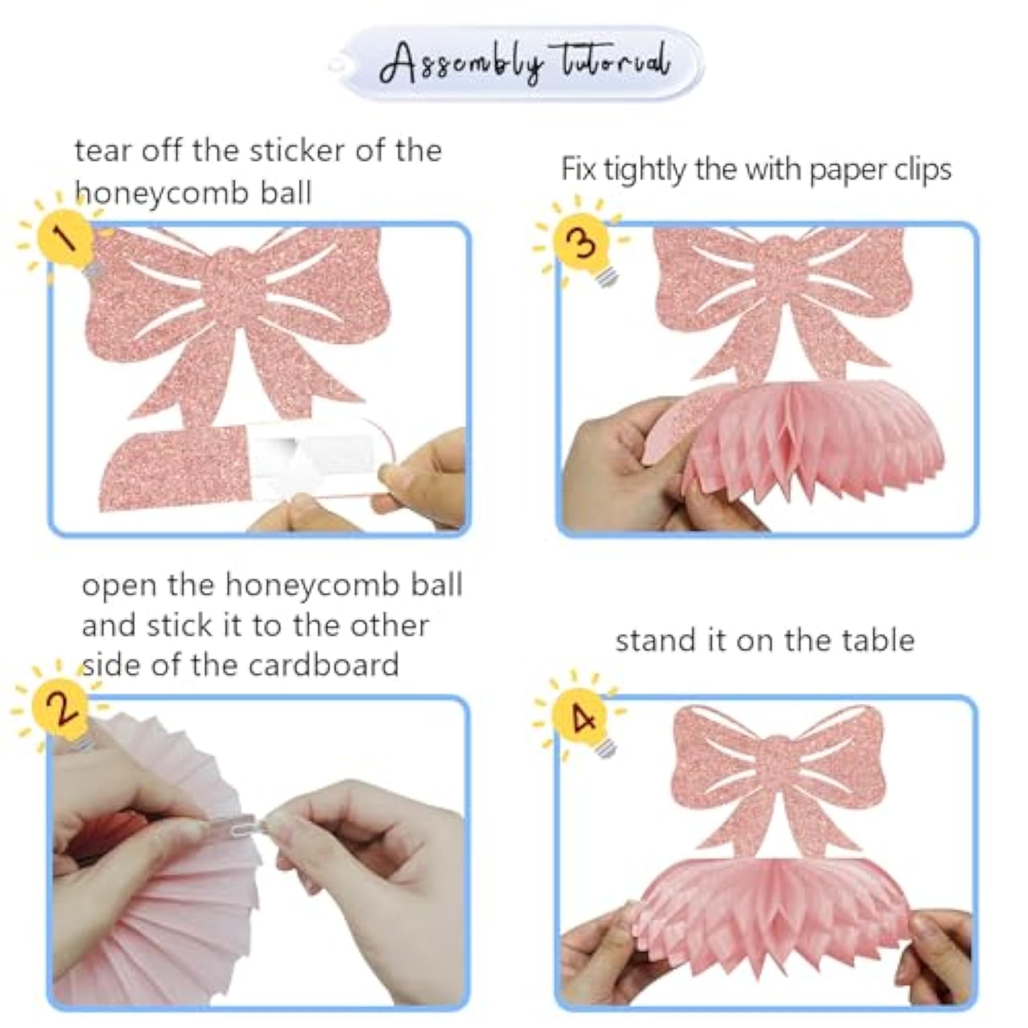 8Pcs Ballerina Tutu Honeycomb Centerpieces, Ballet Baby Shower Party Table Decorations, Ballet Dancers Theme Birthday Decoration Rose Gold