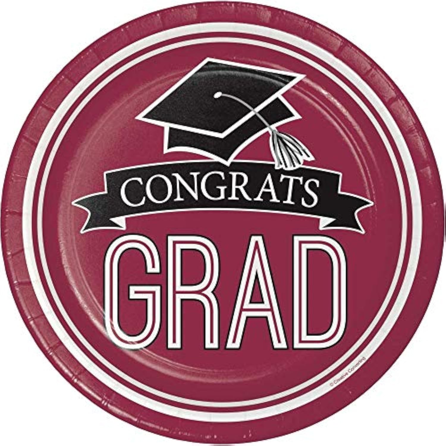 Burgundy School Spirit Graduation Party Supplies - (36) 7-Inch Plates & (36) Lunch Napkins - Congrats Grad Design - Perfect For Celebrating!