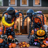 194pcs Halloween Balloon Arch Kit with Foil Balloons for Haunted House Parties