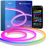 N1 Ai Smart Rgb Rope Lights For Christmas, Personalized Ai Lighting Designer, Lightbeats Music Sync, Color Segment Diy, Voice Control Via App, 9.84Ft Wi-Fi & Bluetooth Led Strip Lights