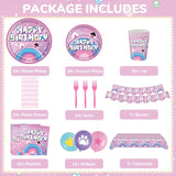 170Pcs Dollhouse Party Supplies For Kids First Birthday Cartoon Cat 1St 2Nd Party Decorations Paper Plates Napkins Paper Cups Tablecloth Balloons Banners For 24 Guests