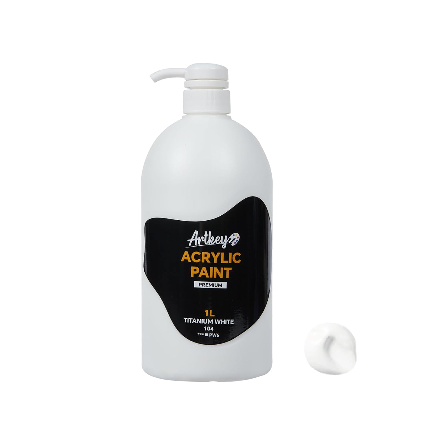 White Acrylic Paint | 1L / 33.8 Fl Oz Pump Bottle With Handle Grip | Premium Artist Quality, High Coverage & Easy Dispense For Canvas, Diy Crafts & Murals