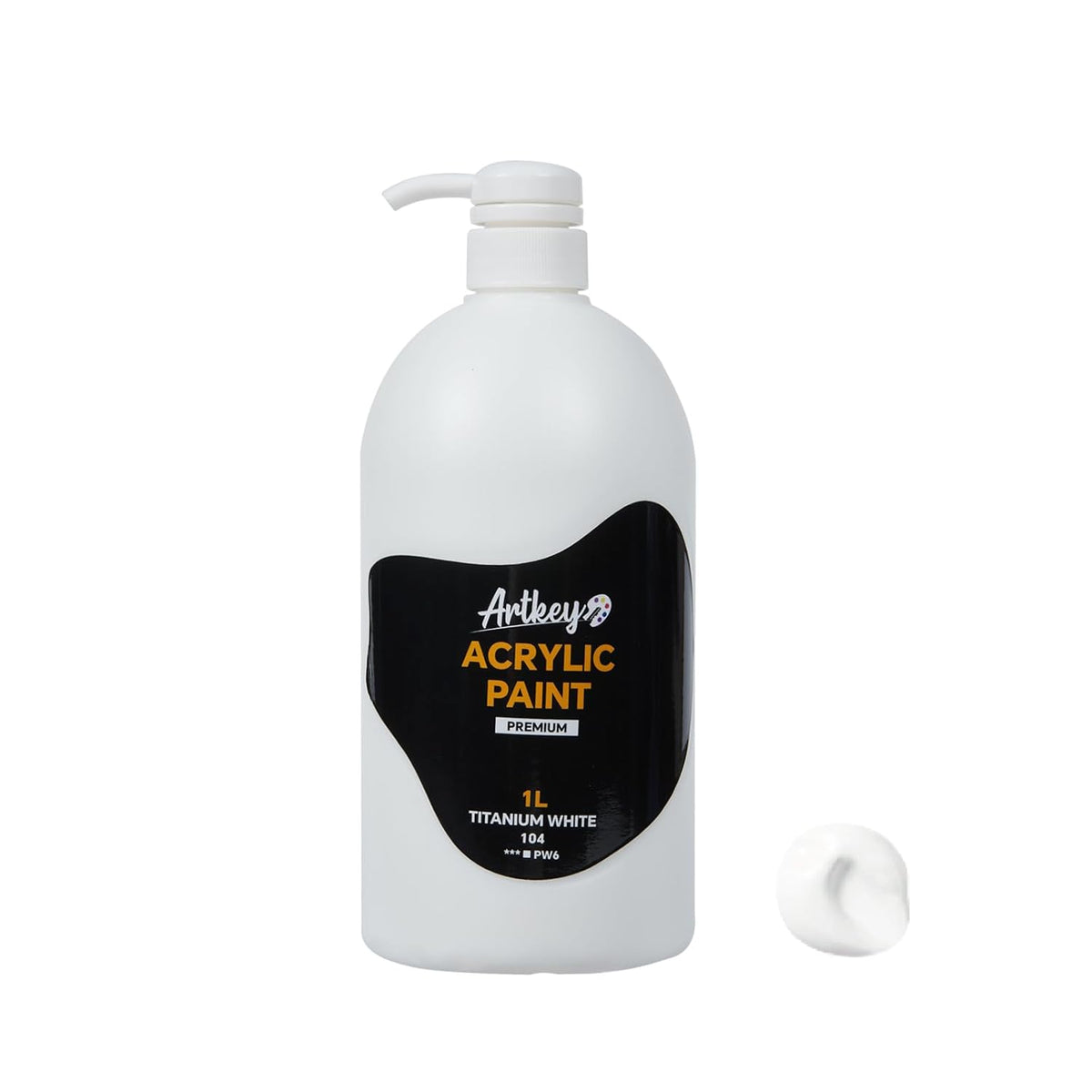 White Acrylic Paint | 1L / 33.8 Fl Oz Pump Bottle With Handle Grip | Premium Artist Quality, High Coverage & Easy Dispense For Canvas, Diy Crafts & Murals