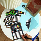 24 Pack Bounce House Birthday Invitations Jumping Party Invitation Cards, 24 Pack Jump Sticker Labels, 24 Envelopes Trampoline Jump Party Supplies For Boys Girls Kids Birthday Party
