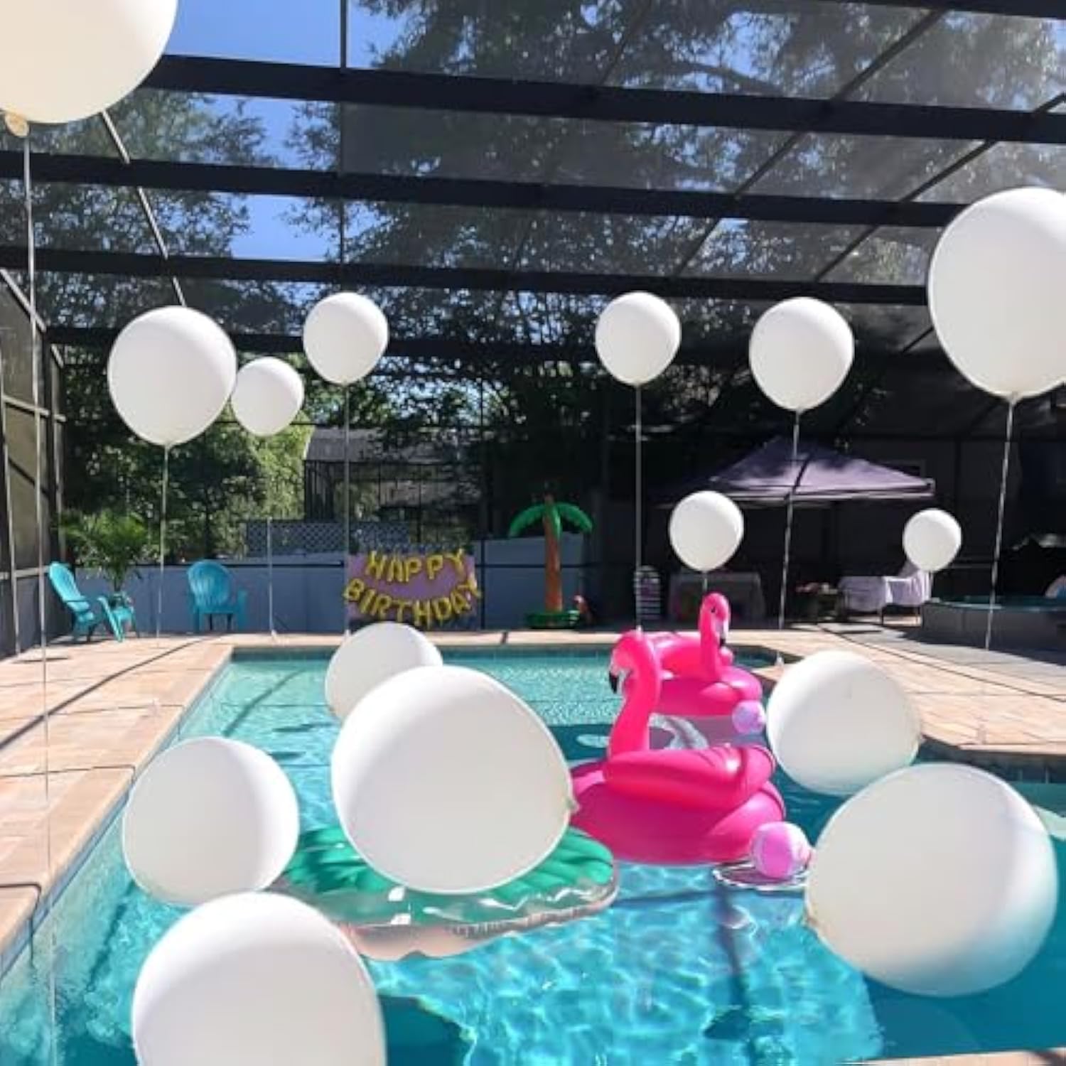 5Pcs Big White Balloons Giant 36 Inch Large White Balloons Jumbo White
