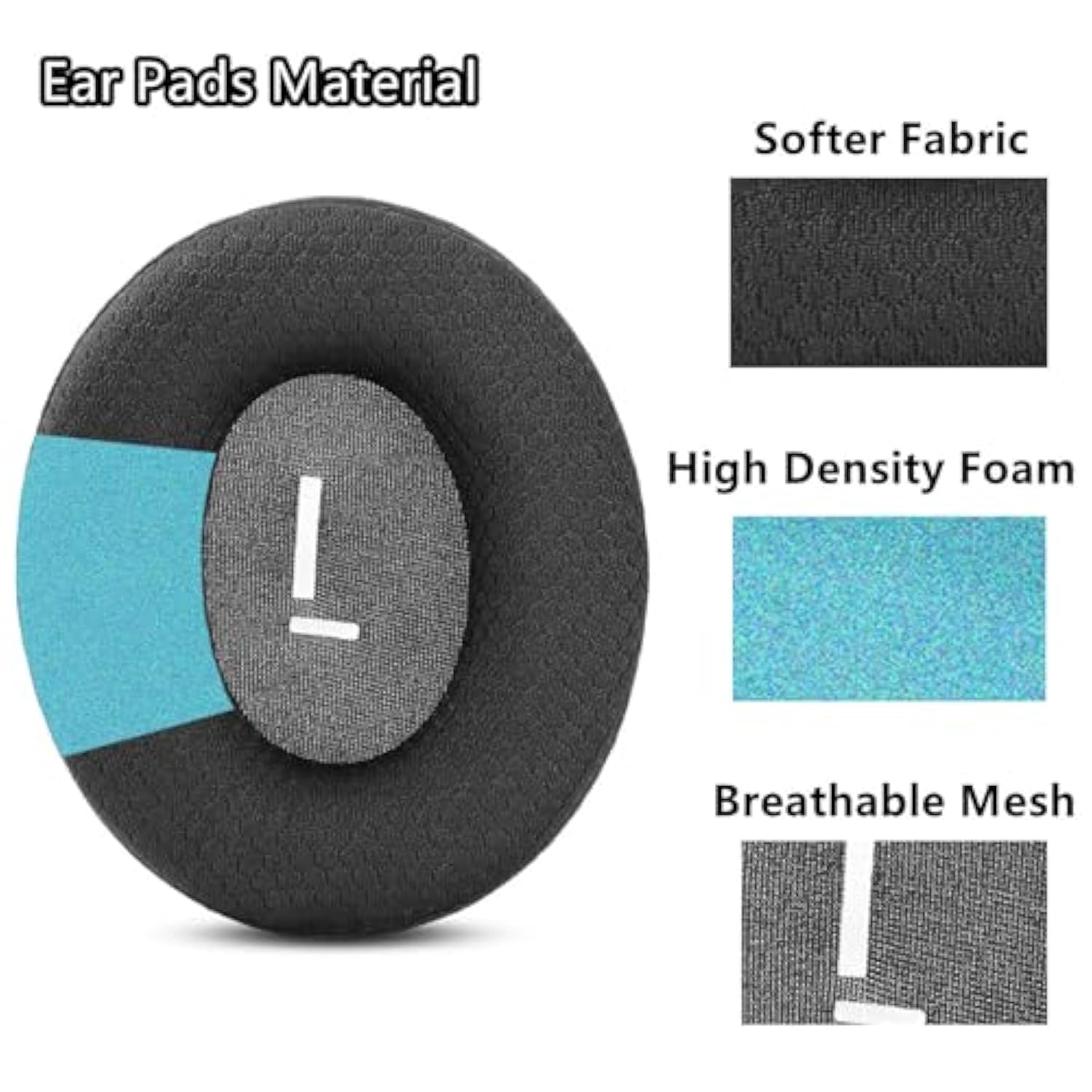 E8 Upgrade Ear Pads Ear Cushions Replacement Earpads Compatible With Cowin E8 E 8 Headphone Fabric Black