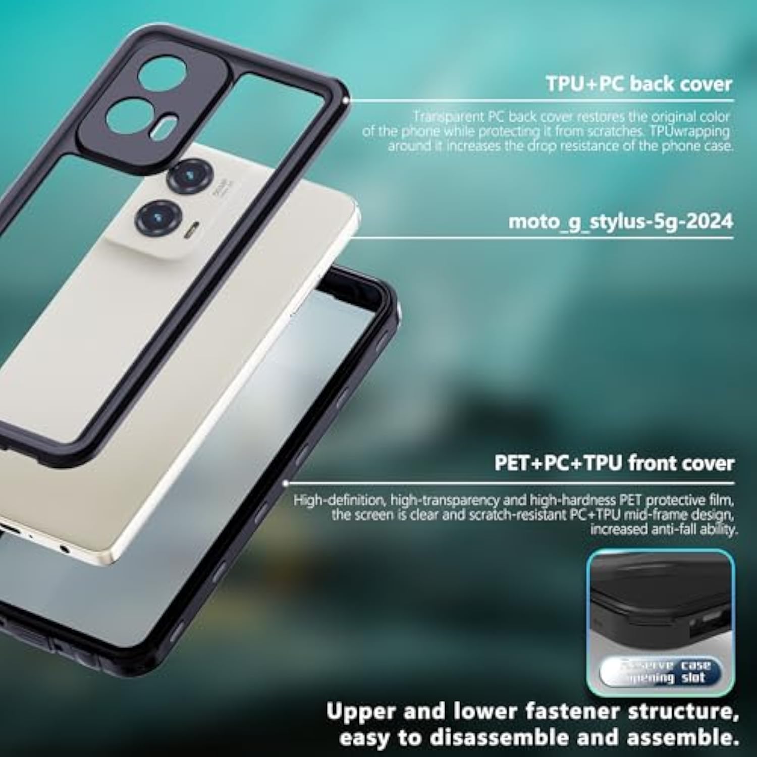For Moto G Stylus 5G 2024 Case Waterproof Ip68 Certified Dustproof Shockproof Built-In Screen Protector Full Body Protective Cover For Motorola G Stylus 5G Black