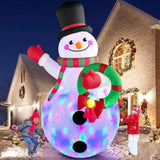 Christmas Inflatables Decorations Outdoor Blow Up Yard Snowman Rotating Led Lights, 8 Ft Tall Funny Large Merry Xmas Blo