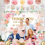 Pink We Appreciate You Decorations, Pink Floral Thank You Banner