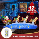 Zpisf 10 Ft Santa Sleigh With Reindeer Christmas Inflatables Outdoor Decorations, Christmas Blow Up Yard Decorations
